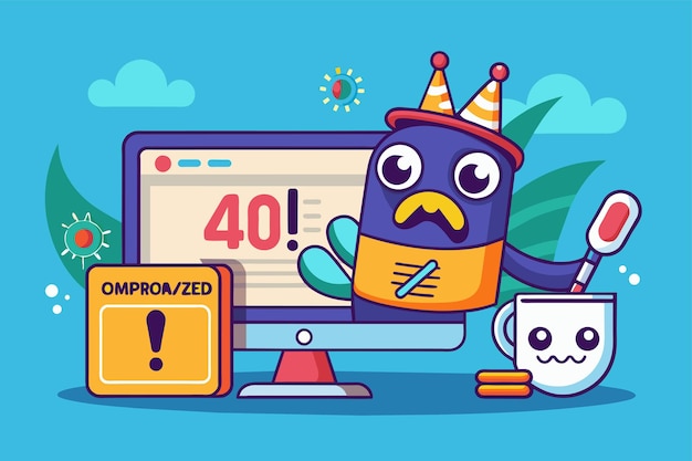 a computer monitor showing a customizable cartoon character illustration design a userfriendly interface with customizable widgets for scheduling and automation