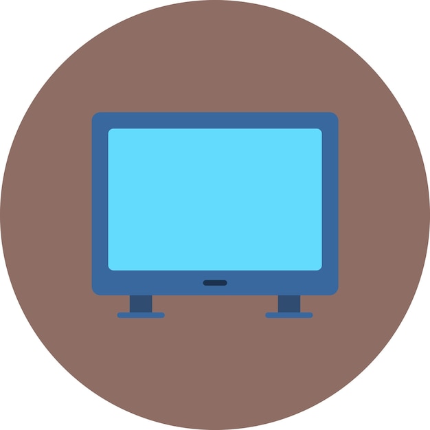 Vector a computer monitor with a blue screen on a brown background