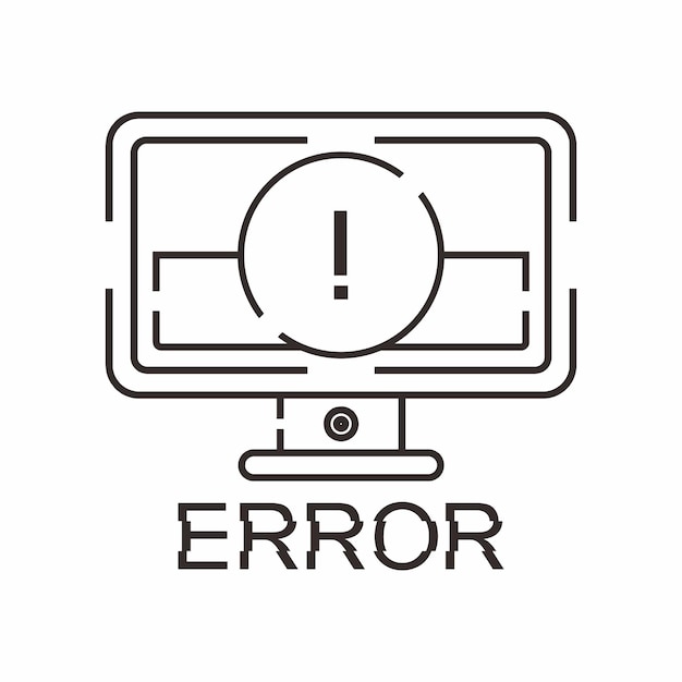 A computer monitor with an error symbol on the screen.