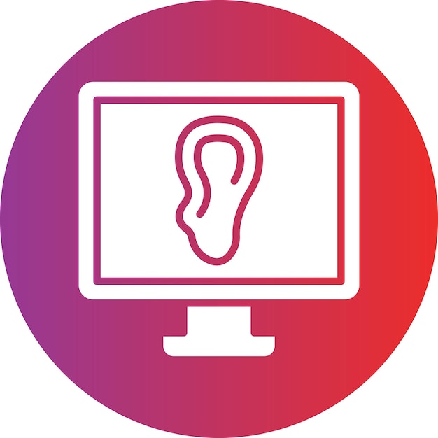 ピンクと紫の背景で上部に赤と紫の円があるコンピュータモニター