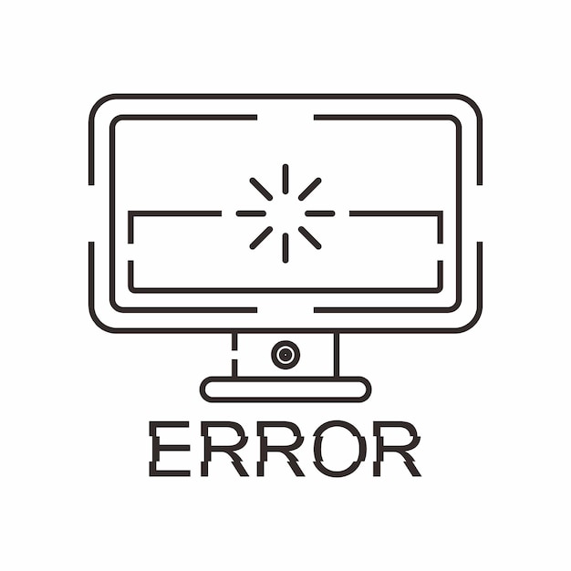 A computer monitor with the word error on it