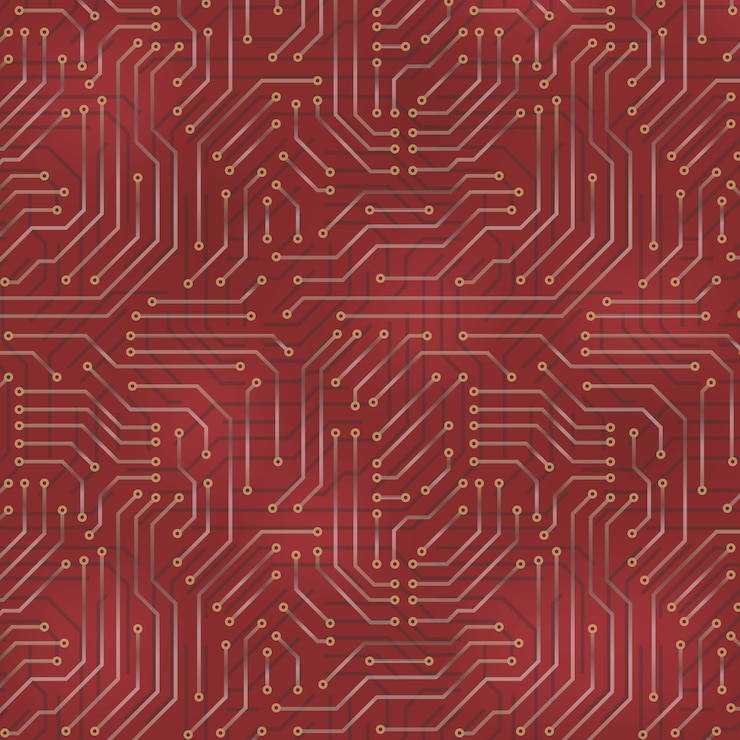 Vector computer motherboard background with circuit board electronic elements.