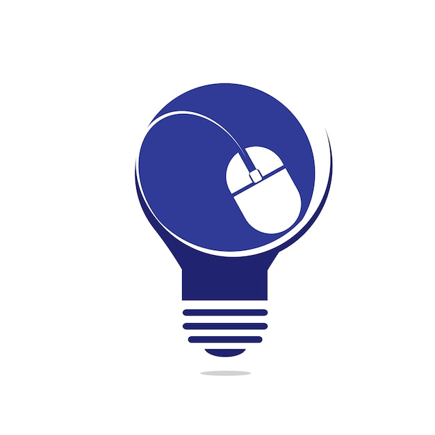 Computer mouse and bulb lamp logo design