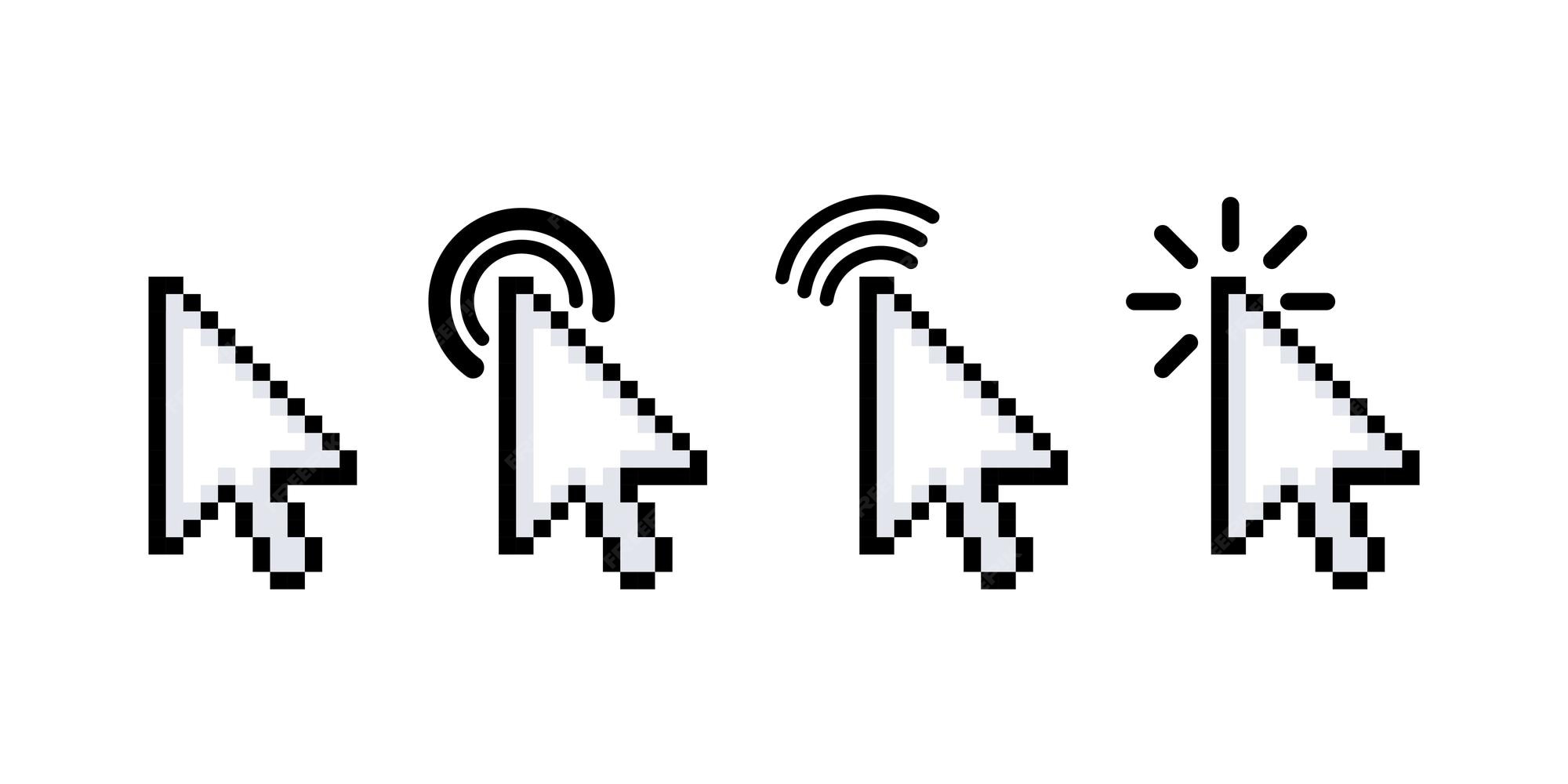 コンピュータのマウス クリック カーソル 矢印をクリック ポインタ カーソル プレミアムベクター