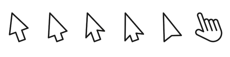 Vector computer mouse click cursor gray arrow icons set and loading icons cursor iconcomputer mouse click vector illustration