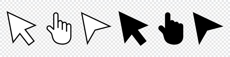 Vector computer mouse click cursor icon set pointer cursor icons arrow and hand pointer cursor icon computer click icon