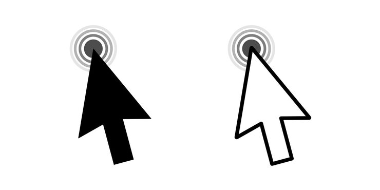 Vector computer mouse click vector icon. website template with computer mouse click on white background.