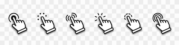 Vector computer mouse cursor icon set hand click icon