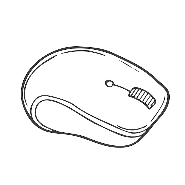 computer mouse doodle eps vector sketch