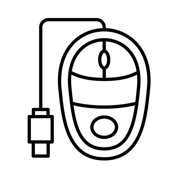 コンピュータマウスのラインイラスト