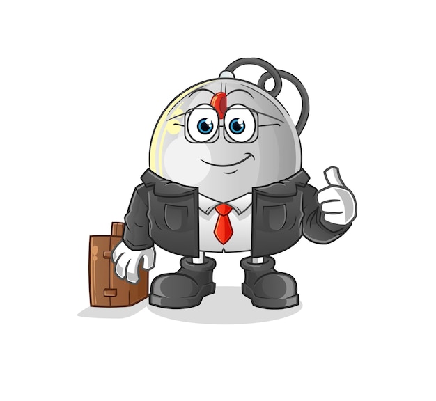 Computer mouse office worker mascot. cartoon vector