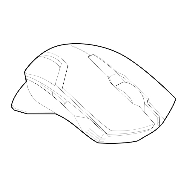 Gaming mouse linear icon Royalty Free Vector Image