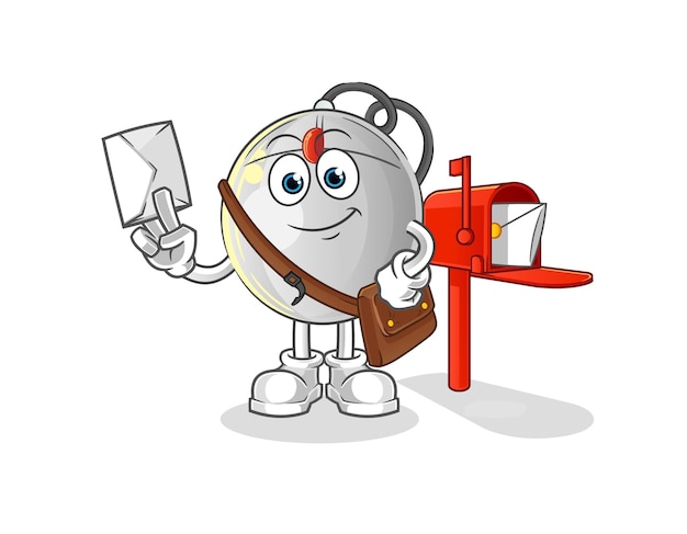 Computer mouse postman vector. cartoon character