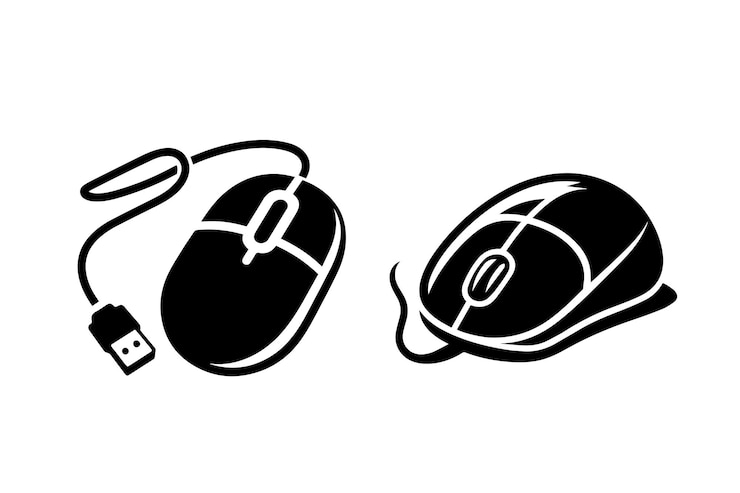 Vector computer mouse silhouette illustration art design