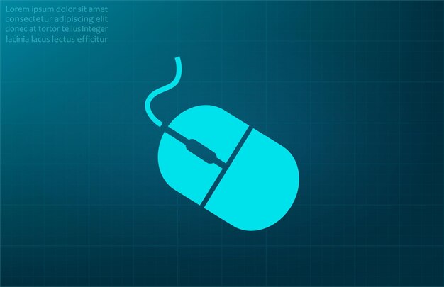コンピュータマウスのシンボルのベクトルイラスト - 青い背景 EPS10