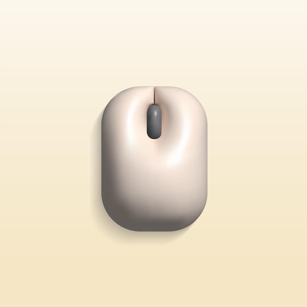 Vettore computer mouse vettore 3d icona mouse bianco 3d illustrazione