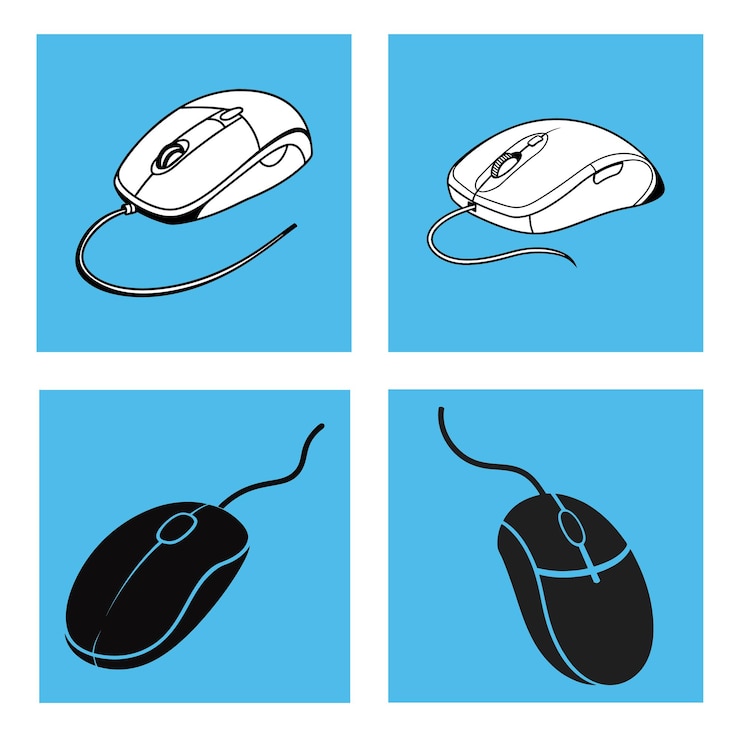 Vector computer mouse vector illustration set