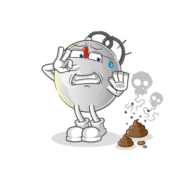 Computer mouse with stinky waste illustration. character vector