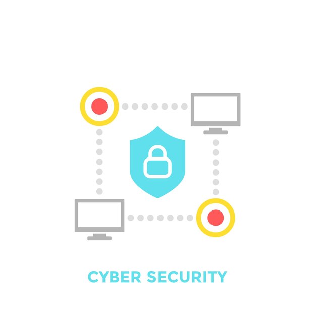 Computer network cyber security internet technologies vector icon