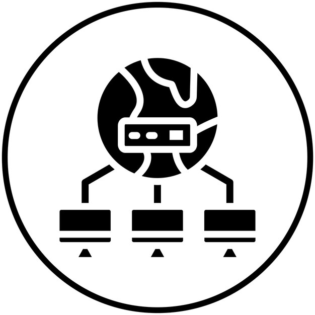 Computer Networking vector icoontje illustratie van Cloud Computing icoonset