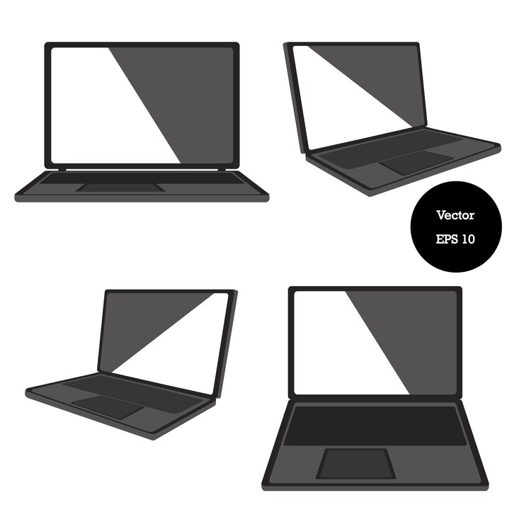 computer notebook icon set