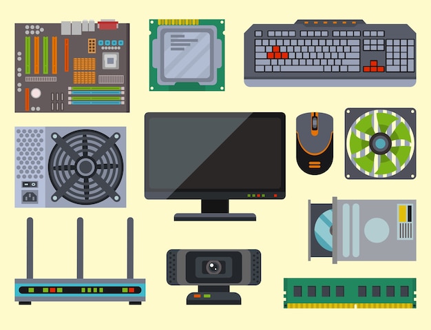 Computer parts network component accessories various electronics devices