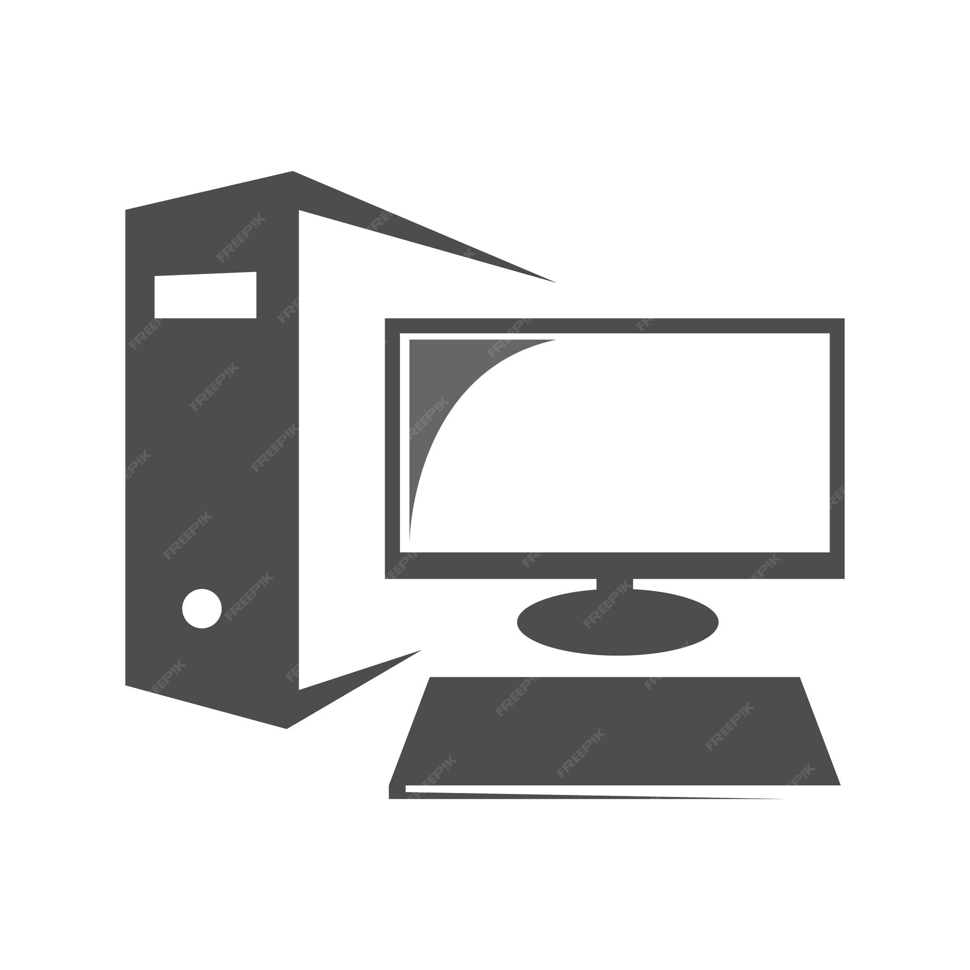 Premium Vector | Computer pc icon logo design