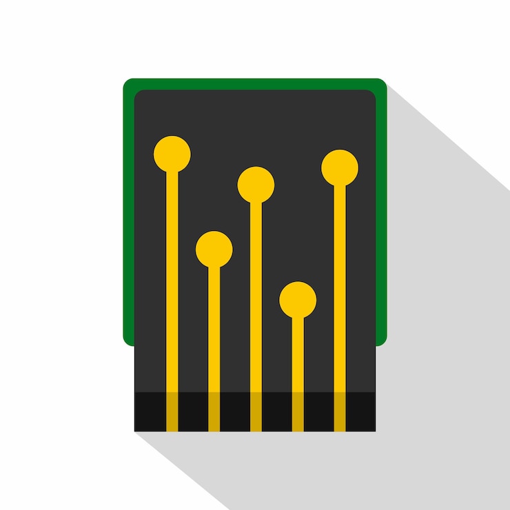 Vector computer processor icon. flat illustration of computer processor vector icon for web