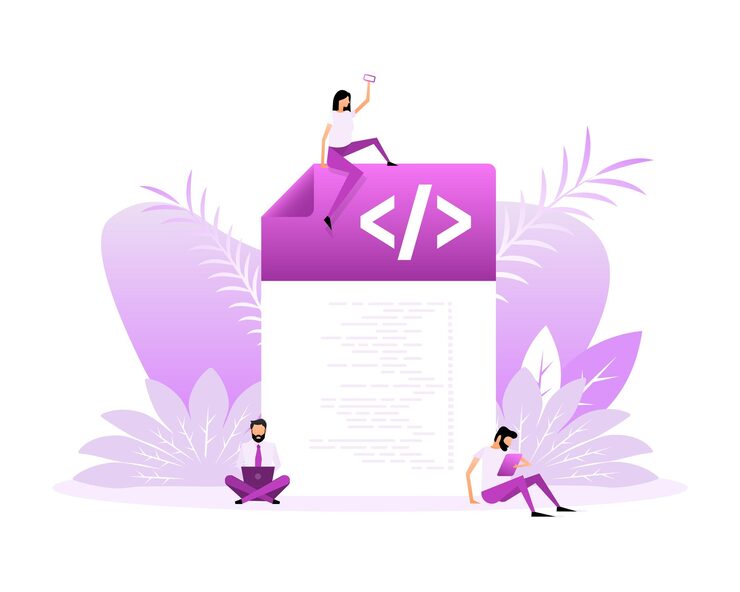 Vector computer programming or developing software or game web development website coding