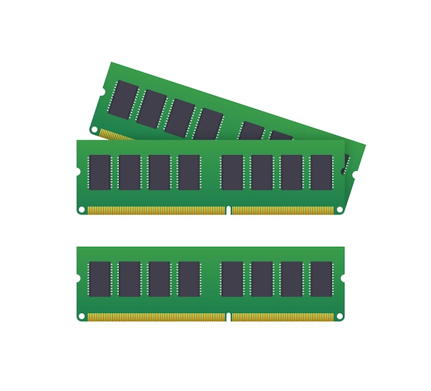 Computer Ram-geheugen Computerhardwarecomponenten Vector stock illustratie