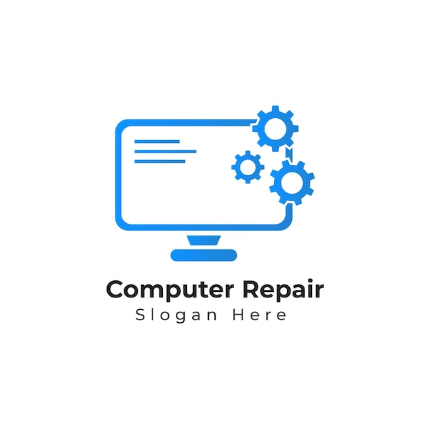 computer repair logo design vector template design