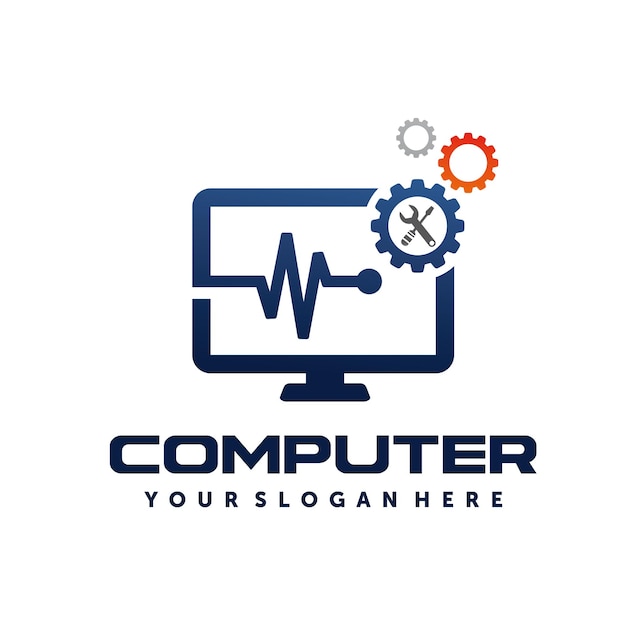 Vector computer repair logo vector