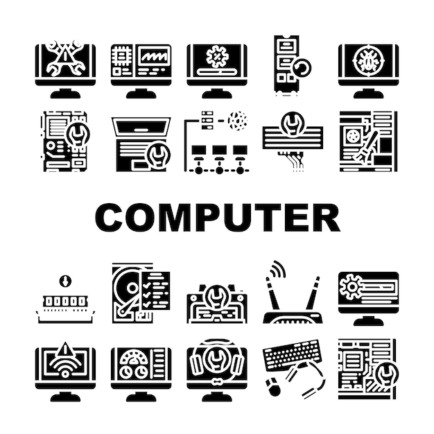 コンピューター修理技術者 (PC Icon Set Vector) について