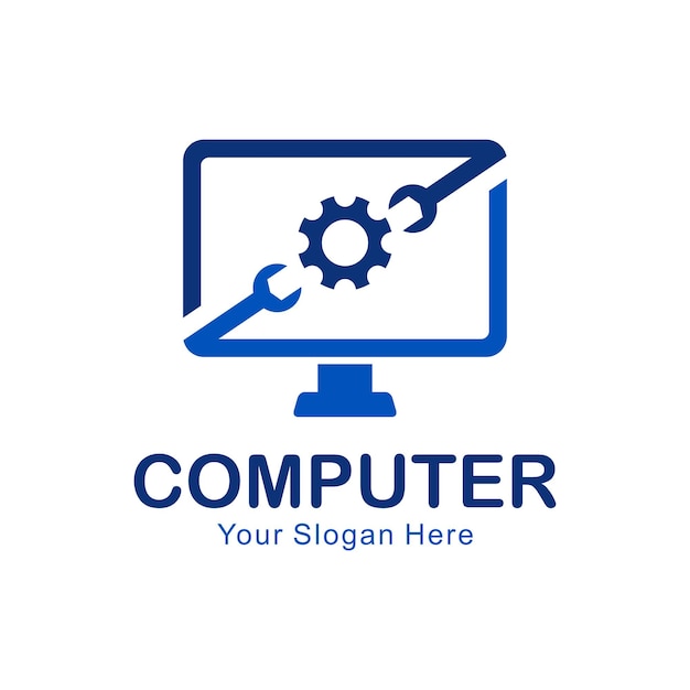 computer repair vector logo