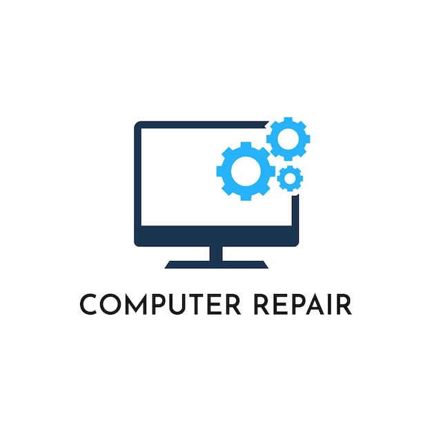 Computer reparatie logo ontwerpconcept