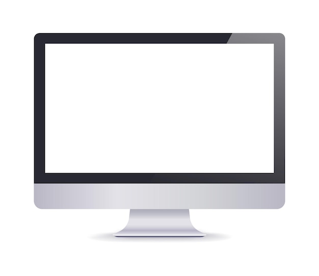 흰색 배경에 고립 된 컴퓨터 화면 디스플레이 디자인 벡터 Illustrationxa에 대 한 모형
