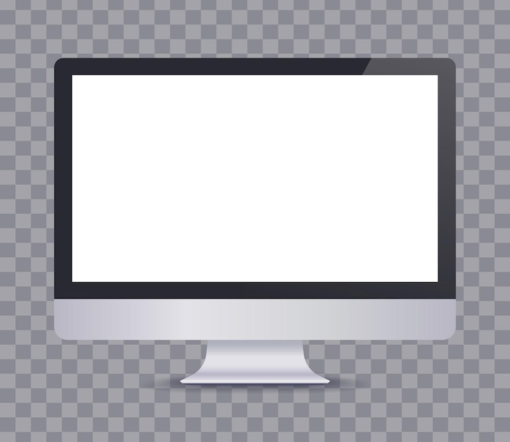 Vector computer screen display isolated on transparent background mockup for design vector illustrationxa