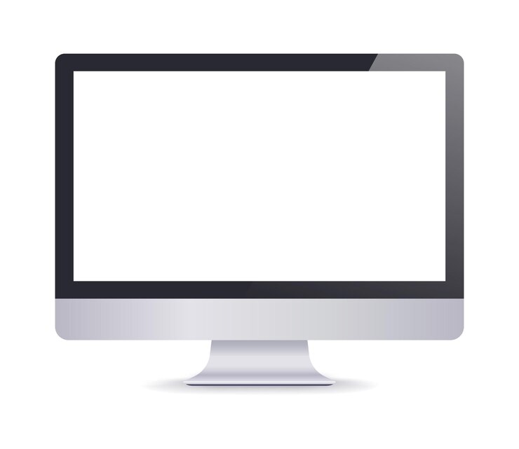 Vector computer screen display isolated on white background mockup for design vector illustrationxa