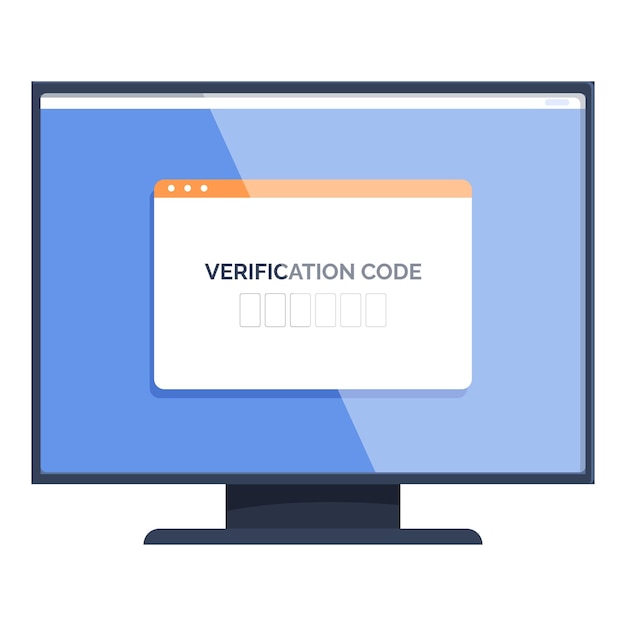 computer screen displaying verification code entry form