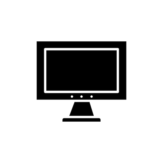 Computer Screen icon set desktop pc monitor vector symbol computer display sign tv screen icon led television screen line icon in black filled and outlined style