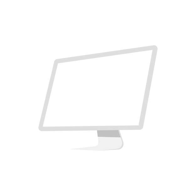 Vector computer screen monoblock vector illustration realistic pc color icon eps10 isolated display white background can be used for any platform and purpose used for dev app design web ui