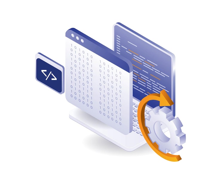 Вектор компьютерный экран язык программирования с хакерским кодом