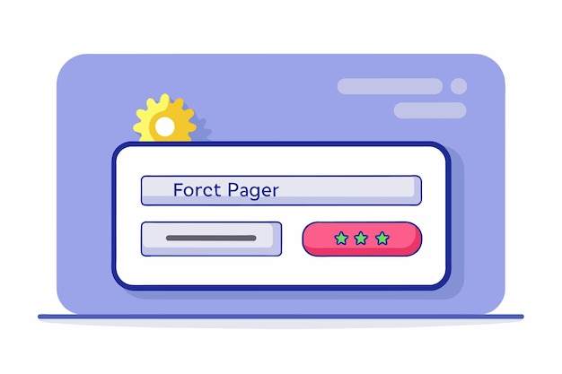 Vector computer screen showing the words force page in a minimalist flat vector design forgot password simple and minimalist flat vector illustration