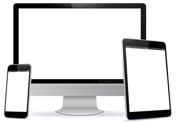 Vector computer screen, tablet pc and smart phone