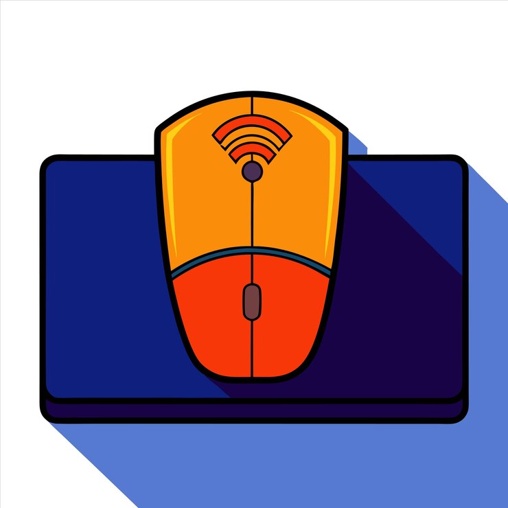 Vector a computer screen with a blue and orange object on it