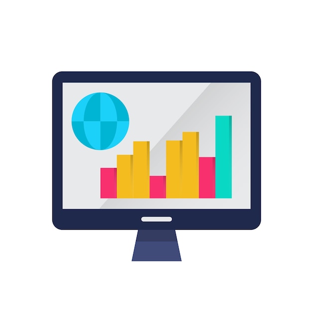 A computer screen with a colorful graph on it.