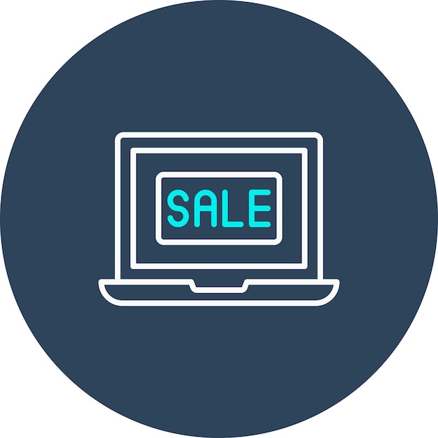 Vector a computer screen with the word sale on it