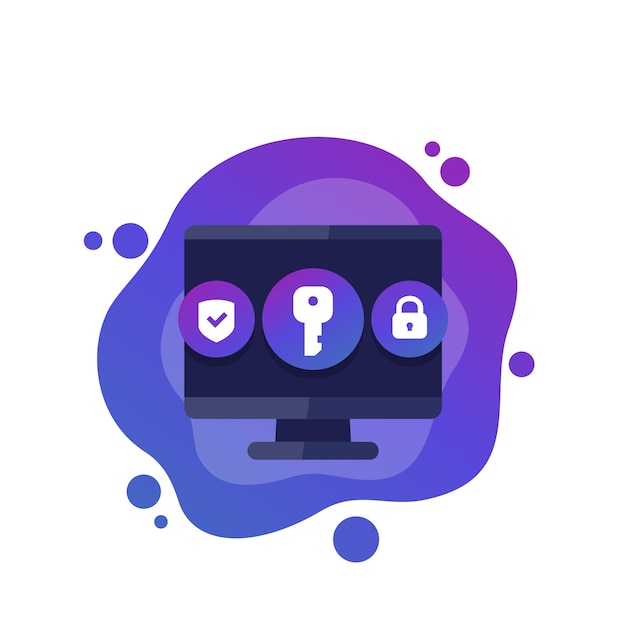 Vector computer security icon vector art