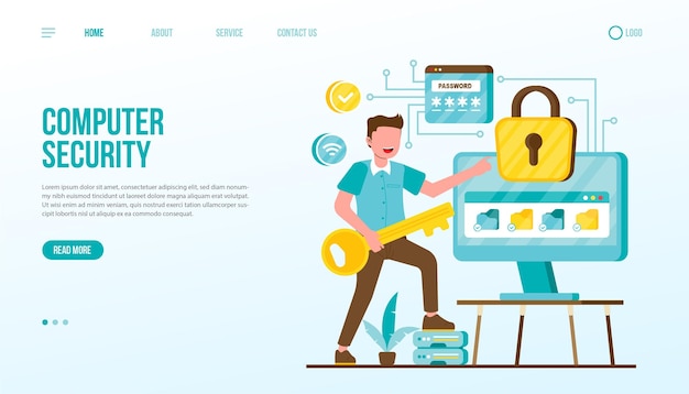 Computer Security Landing Page Template
