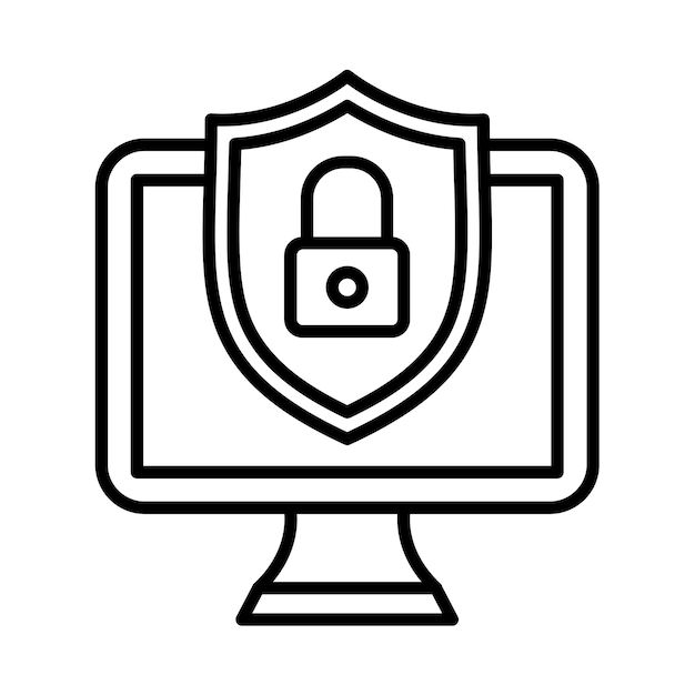 Computer Security Line Illustration